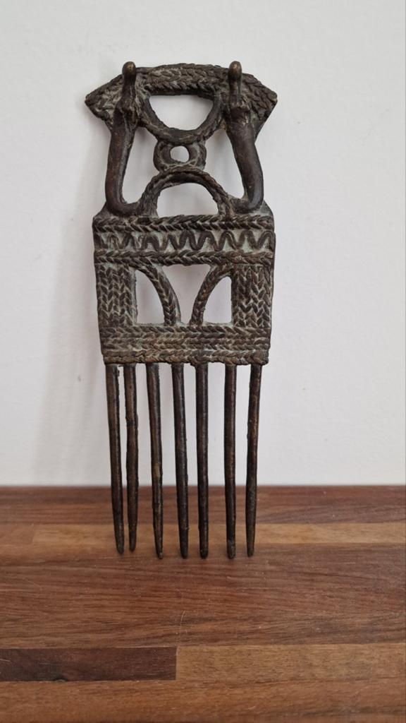 Afrikaanse Ceremoniële kam (Brons), Antiek en Kunst, Ophalen of Verzenden, Brons
