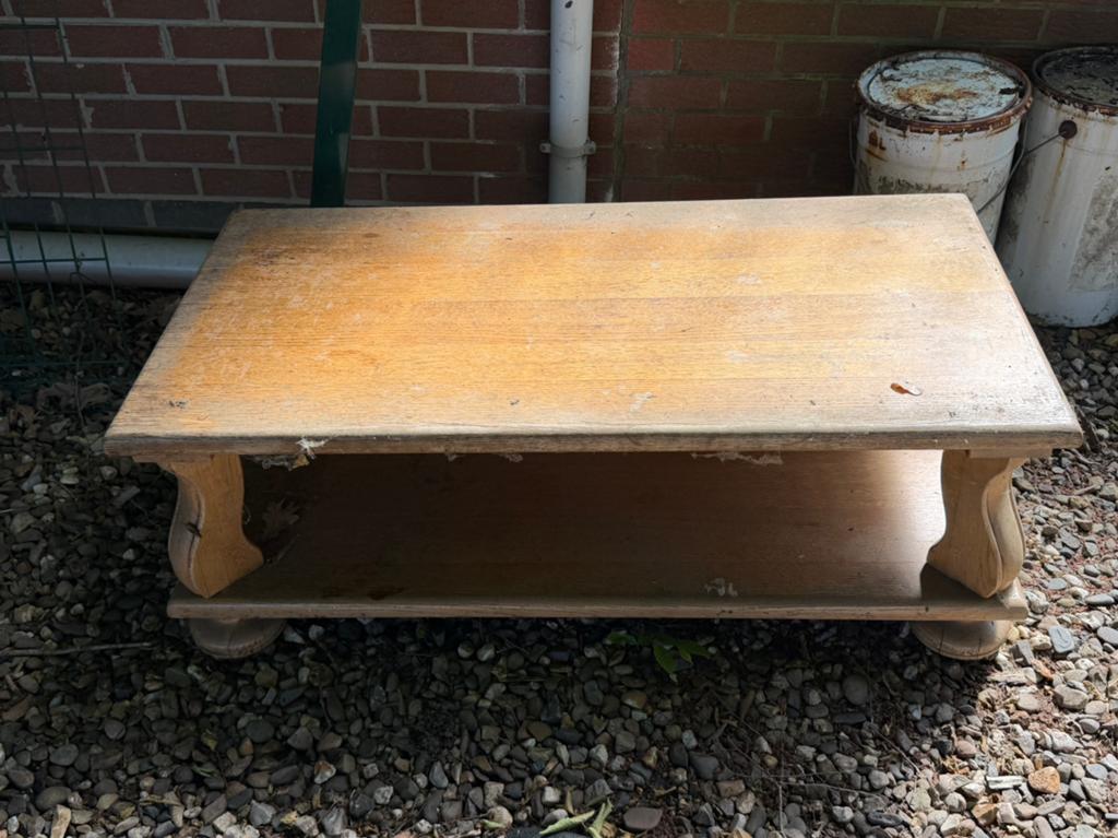 Ancienne table basse en Chêne, Maison & Meubles, Moins de 50 cm, Enlèvement, Utilisé, 50 à 100 cm