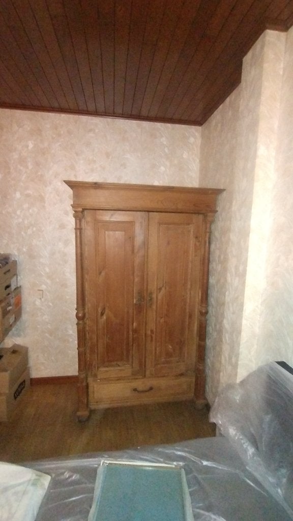Belle ancienne armoire en chêne, Avec tablette(s), 100 à 150 cm, Utilisé, Chêne