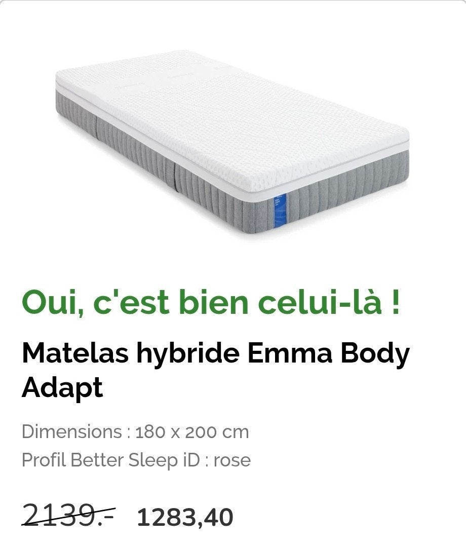 matelas hybride emma body 180x200, Enlèvement ou Envoi, Matelas