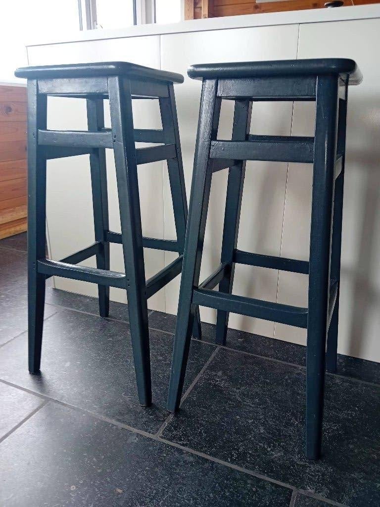 2 barkrukken, Huis en Inrichting, Barkrukken, Ophalen, Gebruikt, 60 tot 90 cm, Hout