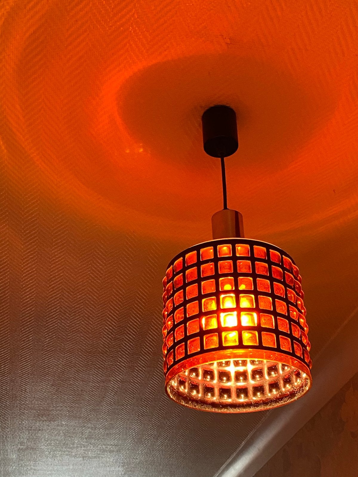 Hanglamp retro, Ophalen, Zo goed als nieuw, Glas