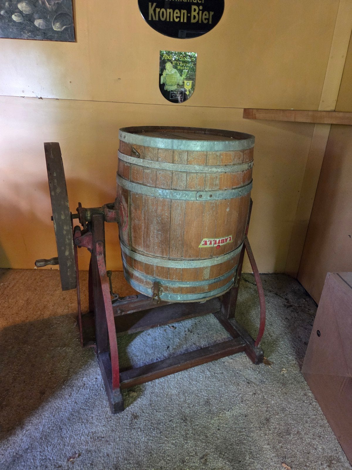 Oude wasmachine Labille als bar toog, Maison & Meubles, Tabourets de bar, Enlèvement