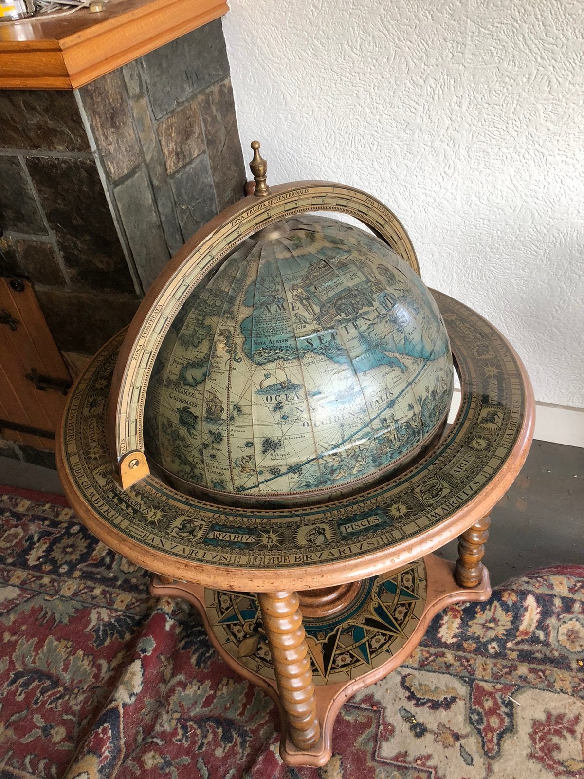 Wereld Bol Globe drankorgel antiek, Ophalen, Gebruikt, Verrijdbaar, Globebar