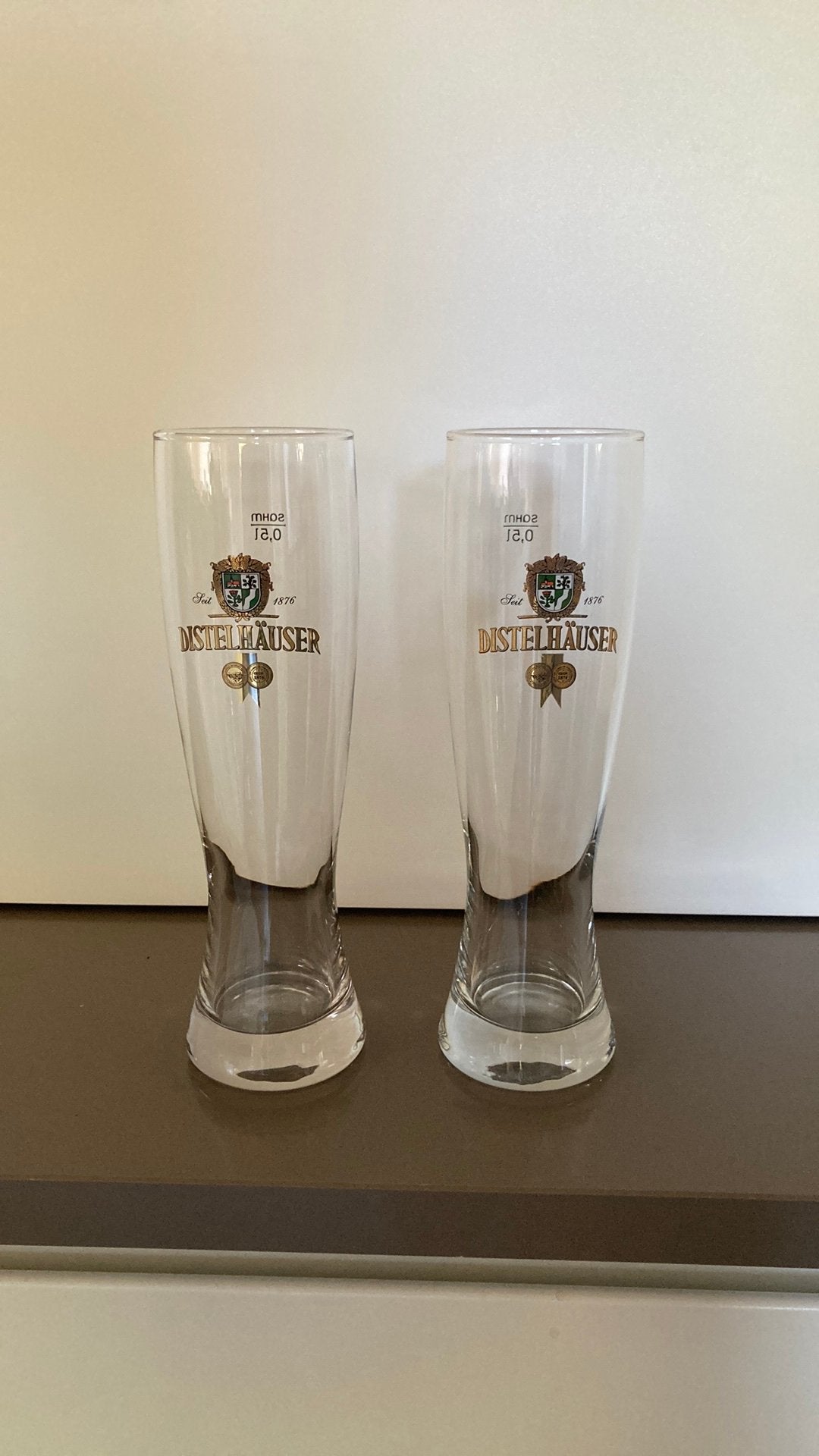 2 bierglazen Distelhauser 0,5 l, Verzamelen, Glas en Drinkglazen, Ophalen, Nieuw, Bierglas