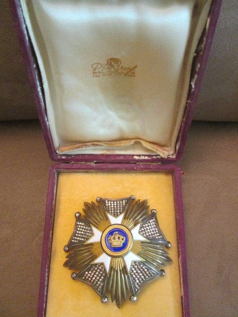 Belgische borstster in doos Kroonorder Civiel, oud model TOP, Verzamelen, Ophalen of Verzenden