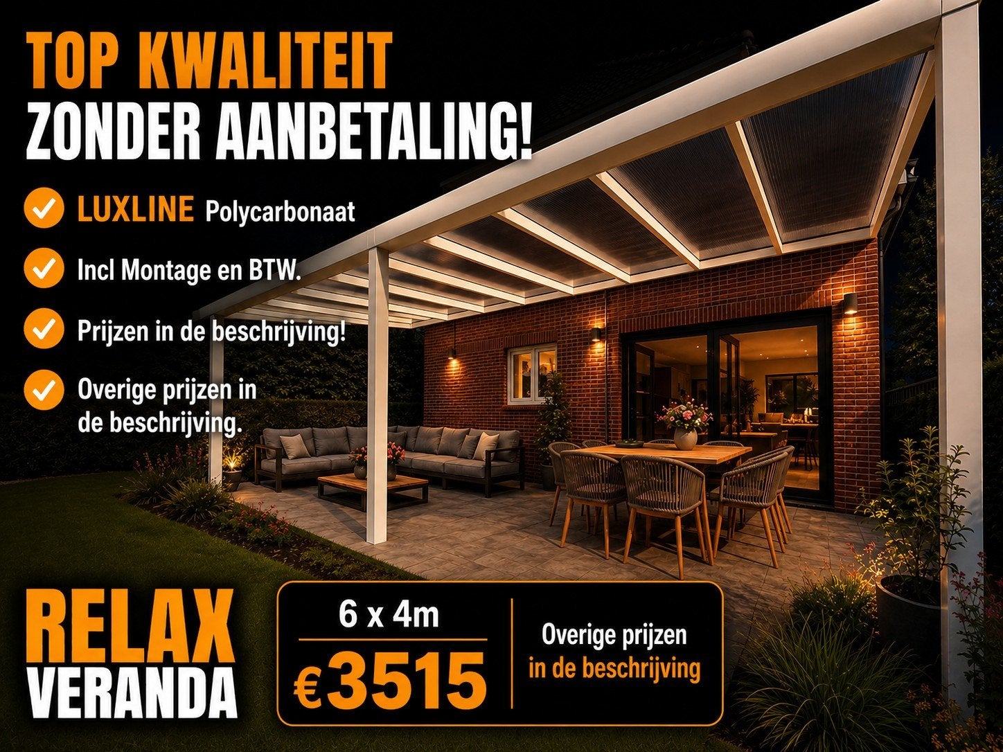 Veranda 6 x 4m, Enlèvement