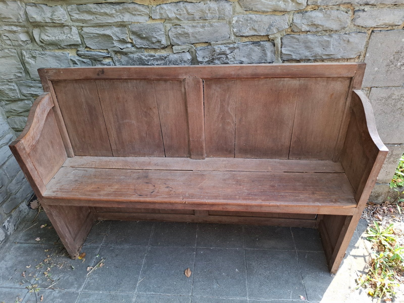 ANCIEN BANC ANGLAIS EN CHÊNE MASSIF, Jardin & Terrasse, Enlèvement, Inconnu, Inconnu, Inconnu