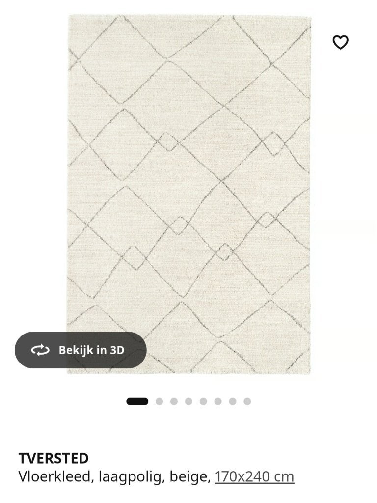 Tversted tapijt ikea 170x240, 200 cm ou plus, Beige, 150 à 200 cm, Enlèvement