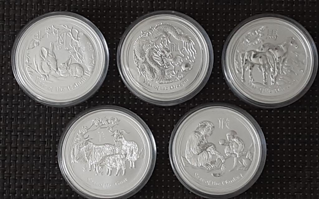 Zilveren Lunar 2 (5 oz), Ophalen of Verzenden, Zilver