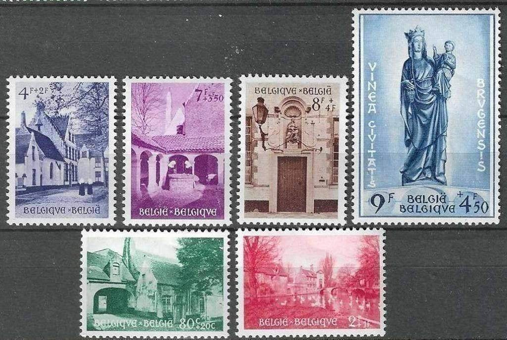 Belgie 1954 - Yvert/OBP 946-951 - Begijnhof van Brugge (PF), Verzenden, Postfris, Postfris