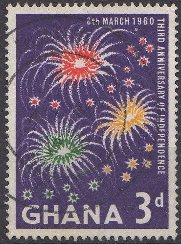 Ghana - 3e verjaardag onafhankelijkheid - 1960, Timbres & Monnaies, Timbres | Afrique, Enlèvement ou Envoi, Affranchi