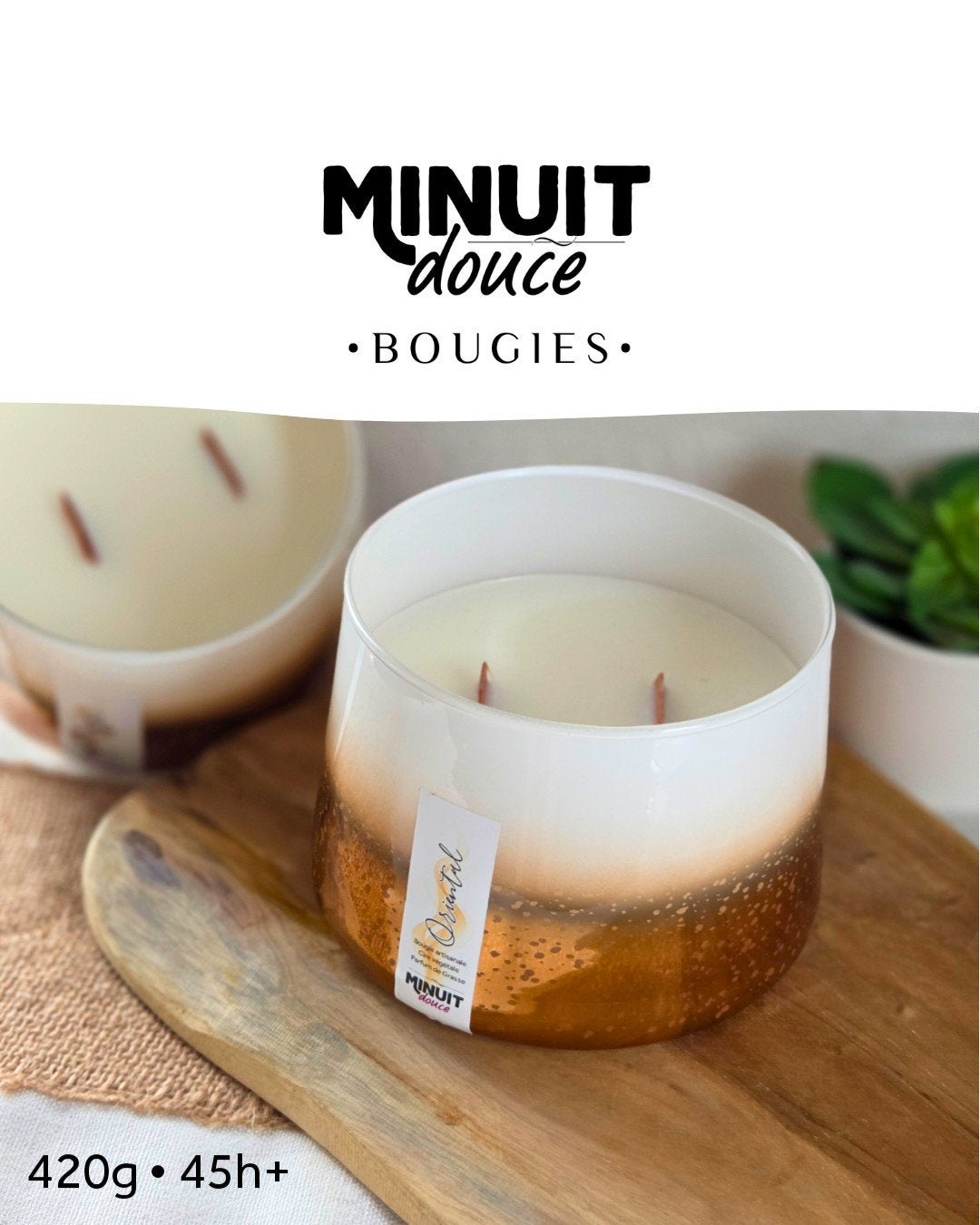 Bougies parfumées artisanales Opalines dégradées blanc doré, Autres marques, Enlèvement, Bougie, Blanc