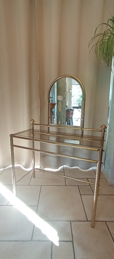 Coiffeuse en laiton Vintage, Maison & Meubles, Moins de 100 cm, Enlèvement, Utilisé, Autres matériaux