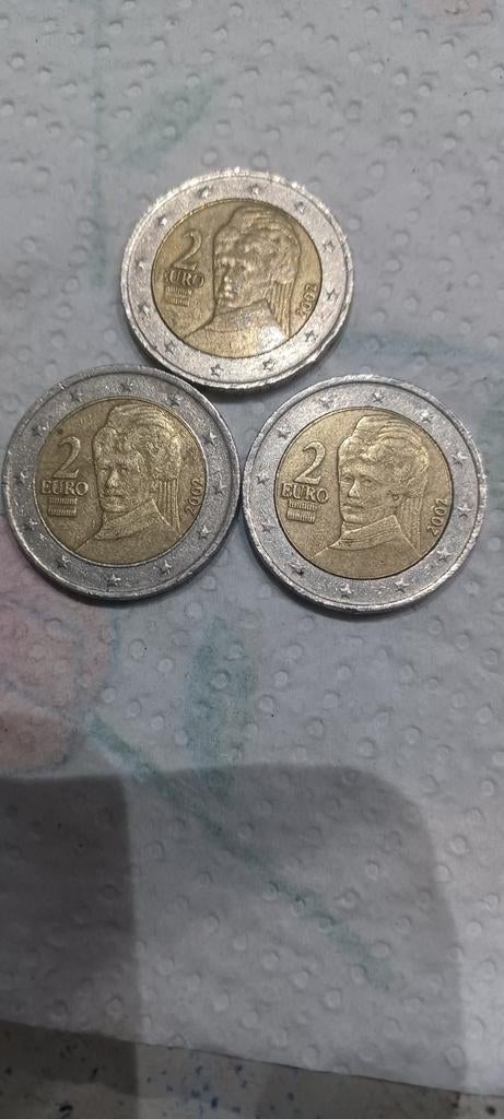 3 monnaie collection 2euro  2002  ,Autriche, Timbres & Monnaies, Monnaies | Europe | Monnaies euro, Enlèvement ou Envoi, Autriche