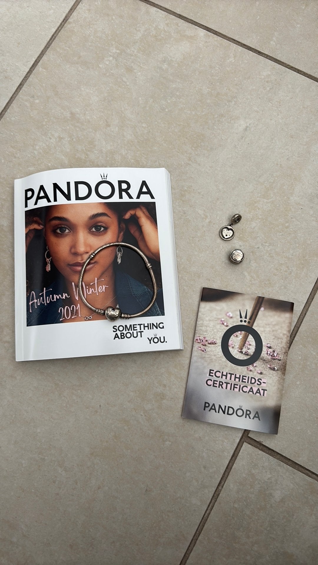 Pandora: bandje + 2 bedels, Handtassen en Accessoires, Pandora, Ophalen of Verzenden, Zo goed als nieuw, 2 of 3 bedels