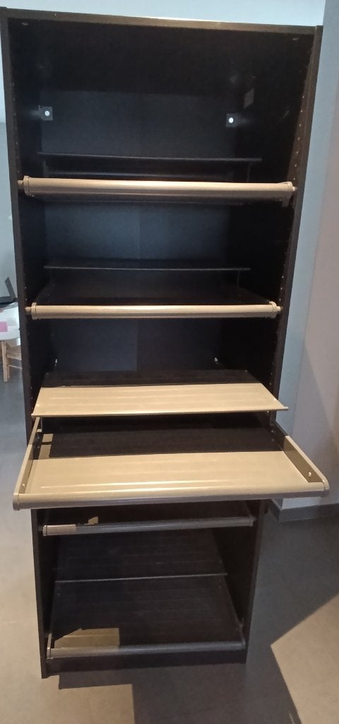 Armoire à chaussures (IKEA) PAX Chêne foncé de 75x58x201cms, Ophalen, Gebruikt
