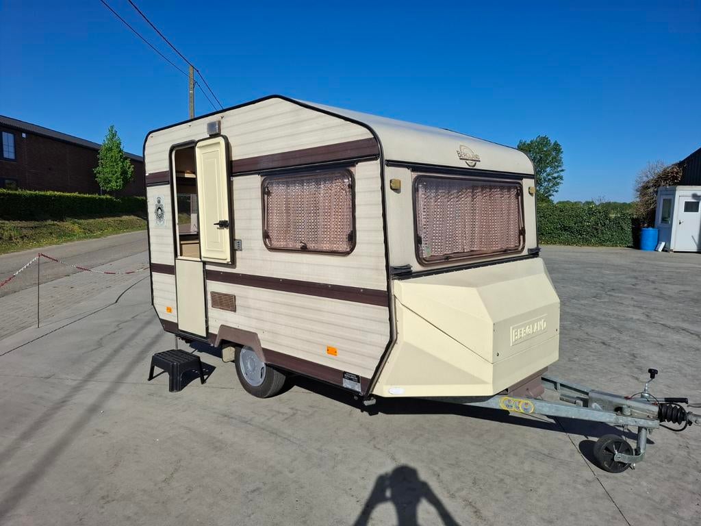 Prachtige mini bergland caravan mtm 750kg, Caravans en Kamperen, Caravans, Treinzit, Openslaande ramen, Tot 500 kg, Particulier
