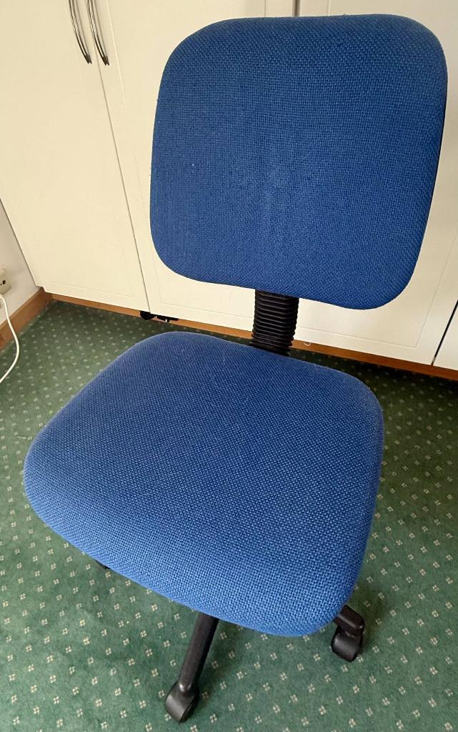 Siège de bureau réglable en tissu de couleur bleu, Enlèvement, Utilisé, Bleu, Chaise de bureau