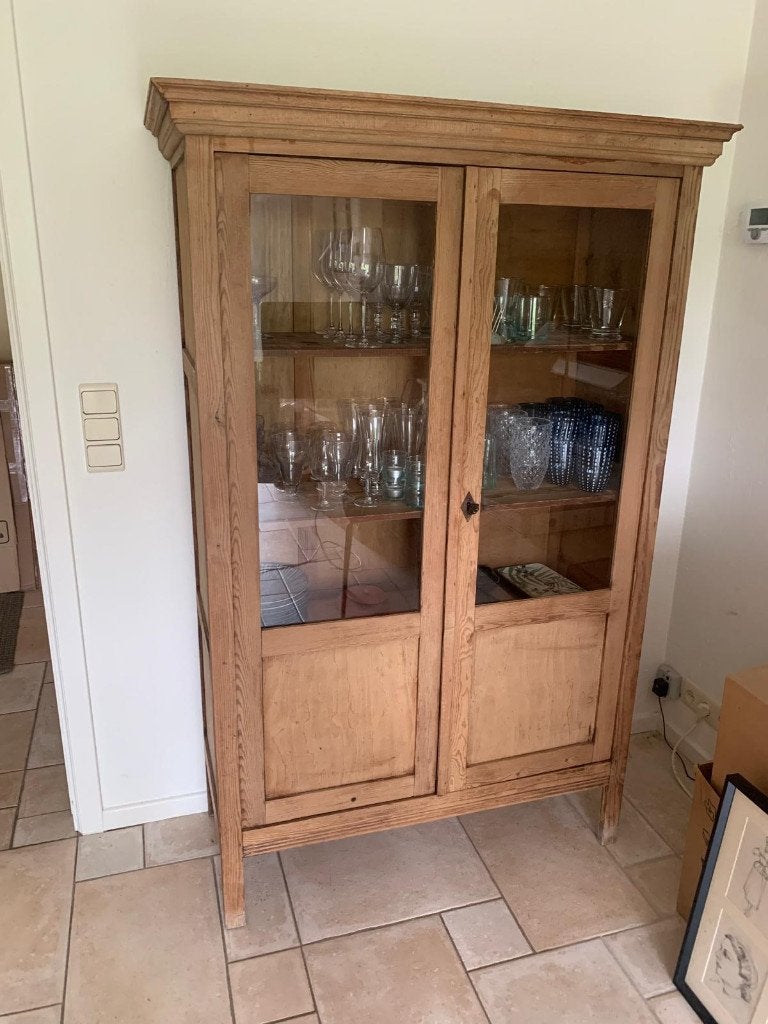 Vaisselier en bois naturel, 25 à 50 cm, Avec porte(s), 100 à 150 cm, Utilisé
