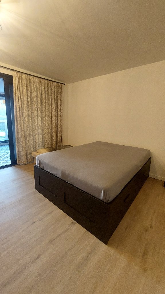 Ikea bed 140cm met schuiven, Ophalen, Gebruikt, Zwart, 140 cm