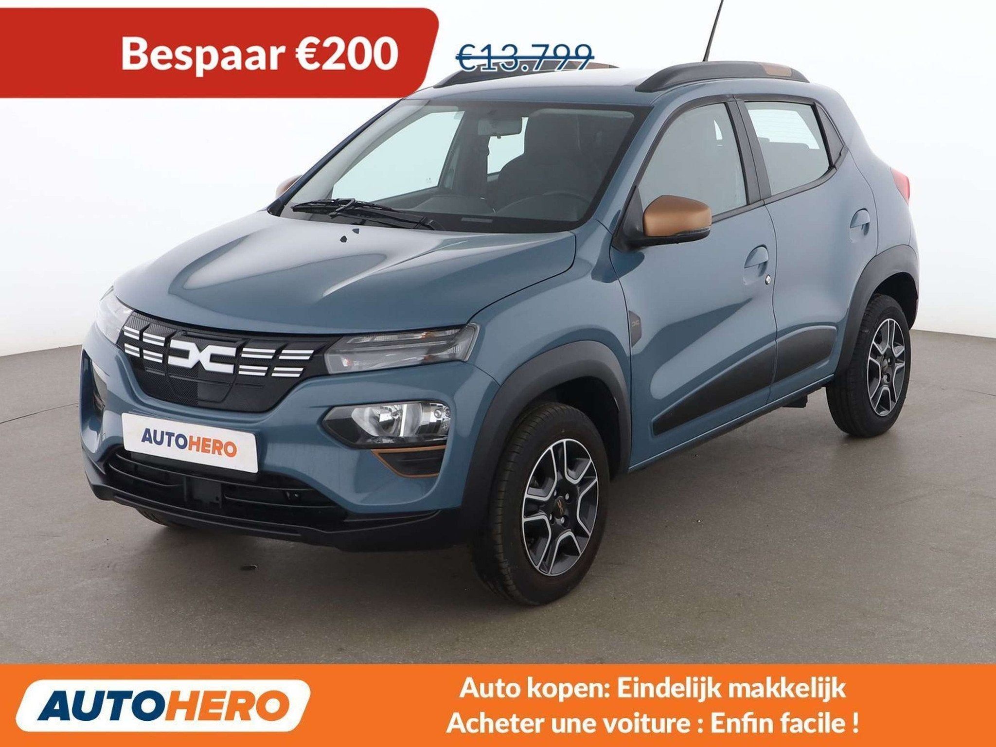 Dacia Spring electric drive 48 kW Extreme (bj 2024), Auto's, Dacia, 4 zetels, Gebruikt, Zwart, Blauw