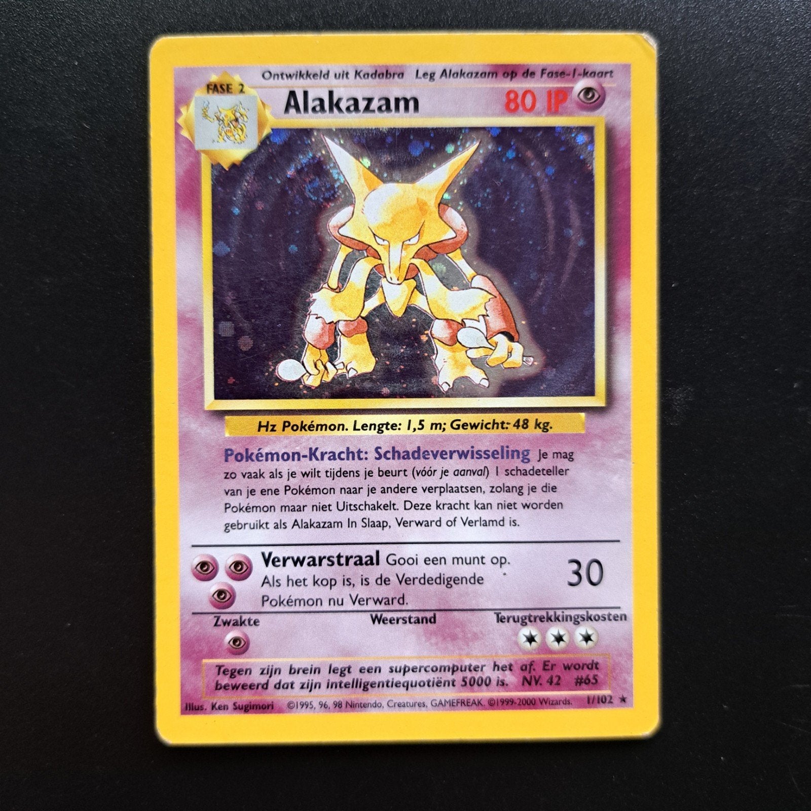 Pokemon Alakazam Base Set néerlandais, Hobby & Loisirs créatifs, Enlèvement ou Envoi