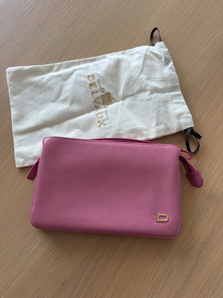 Delvaux portemonnaie, Handtassen en Accessoires, Tassen | Damestassen, Ophalen of Verzenden, Zo goed als nieuw, Roze, Overige typen