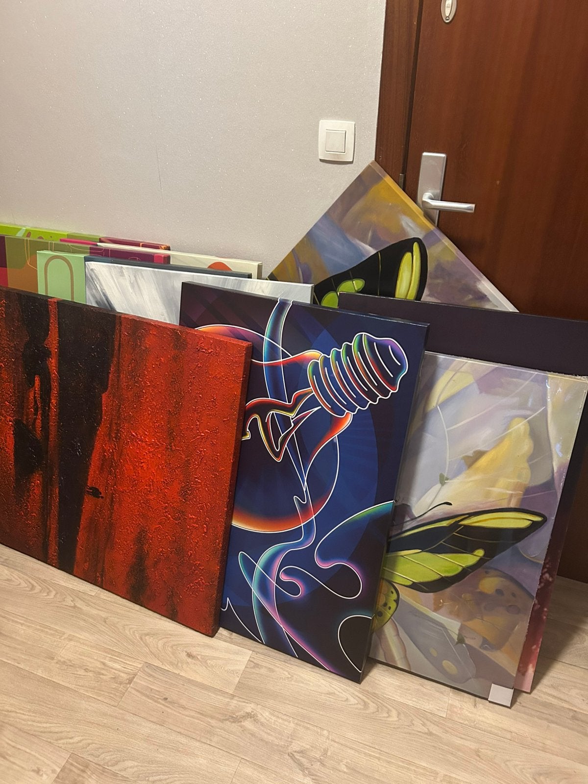 Te koop: Partij van 10 moderne schilderijen, Enlèvement