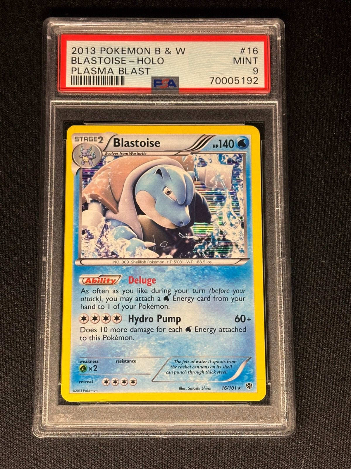 2013 Pokemon B & W Blastoise Holo Plasma Blast PSA 9, Enlèvement ou Envoi, Comme neuf