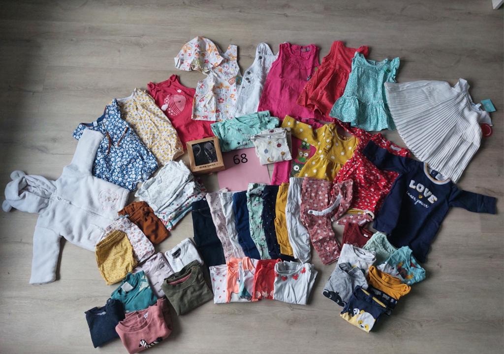 Kledingpakket maat 68 meisje - 51 stuks, Kinderen en Baby's, Ophalen of Verzenden, Gebruikt, Maat 68