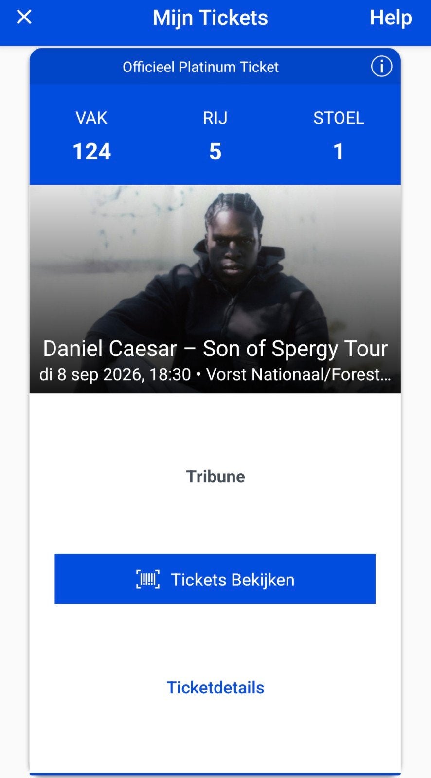 Daniel Caesar 2 platinum tickets, Deux personnes, Septembre