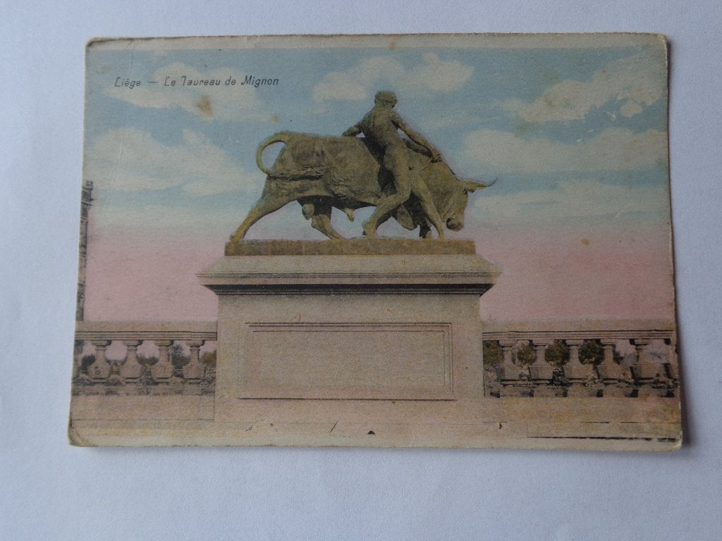 1 ancienne carte postale de Liège (le taureau), Collections, Enlèvement, Liège