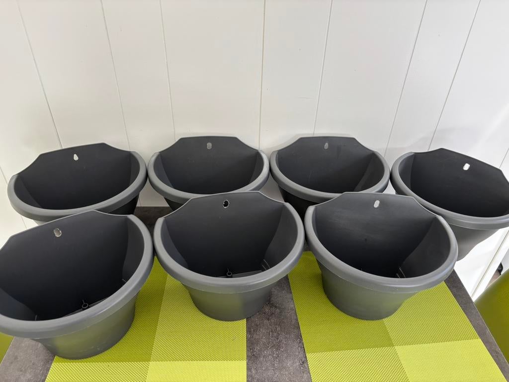 7 wandbloembakjes Elho Corsica, Tuin en Terras, Bloempotten, Ophalen, Kunststof, Balkon, Zo goed als nieuw