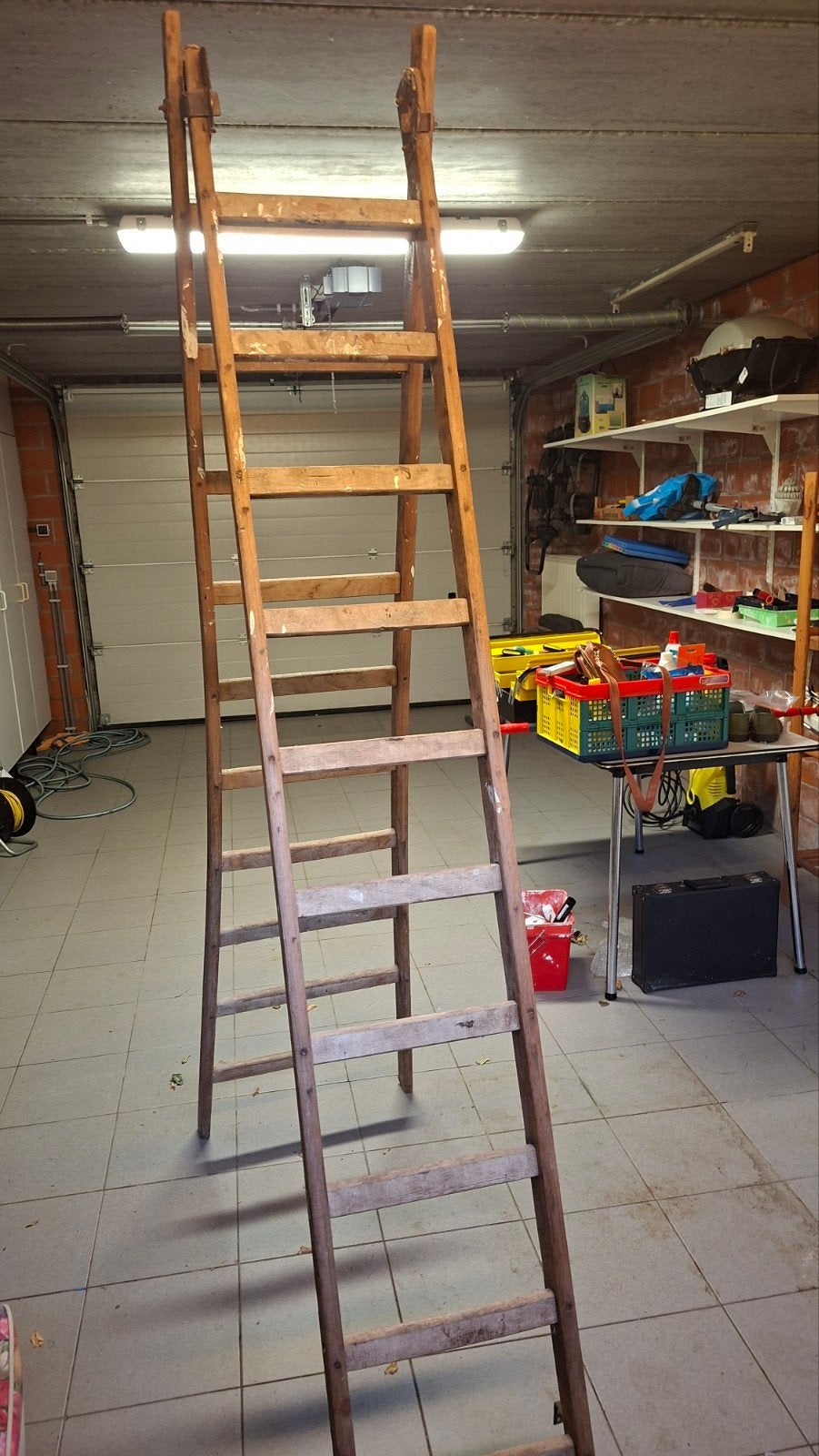 houten ladder vouwladder 231 cm hoog, Doe-het-zelf en Bouw, Ophalen, Ladder, Opvouwbaar of Inschuifbaar
