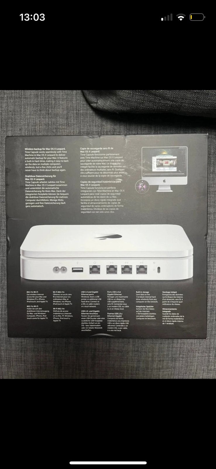 Apple AirPort Time Capsule, Computers en Software, Ophalen of Verzenden, Zo goed als nieuw