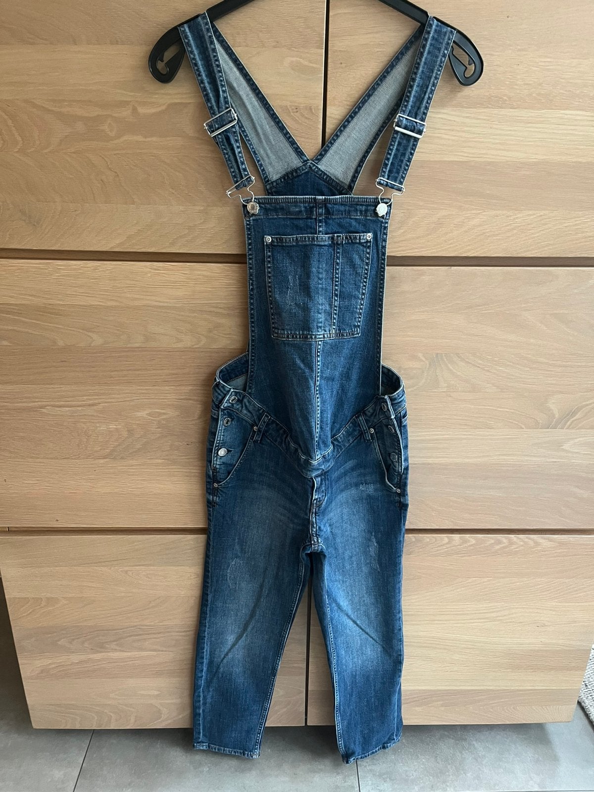Zwangerschapsjumpsuit H&M MAMA, Kleding | Dames, Zwangerschapskleding, Maat 38/40 (M), Blauw, Ophalen of Verzenden, Zo goed als nieuw