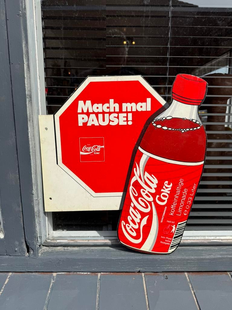 Coca Cola oud reclamebord, Verzamelen, Ophalen, Gebruikt, Reclamebord