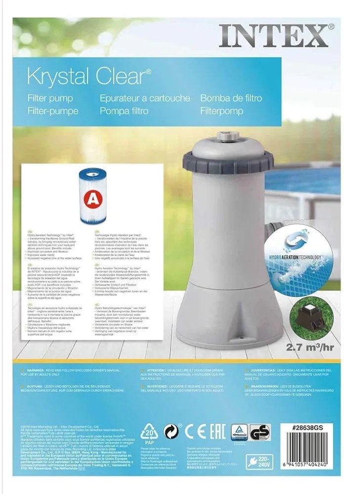 Intex Krystal Clear Filterpomp C900 3474/l per, Tuin en Terras, Ophalen of Verzenden