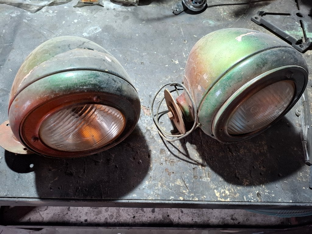 2 oldtimer koplampen, Ophalen of Verzenden, Gebruikt