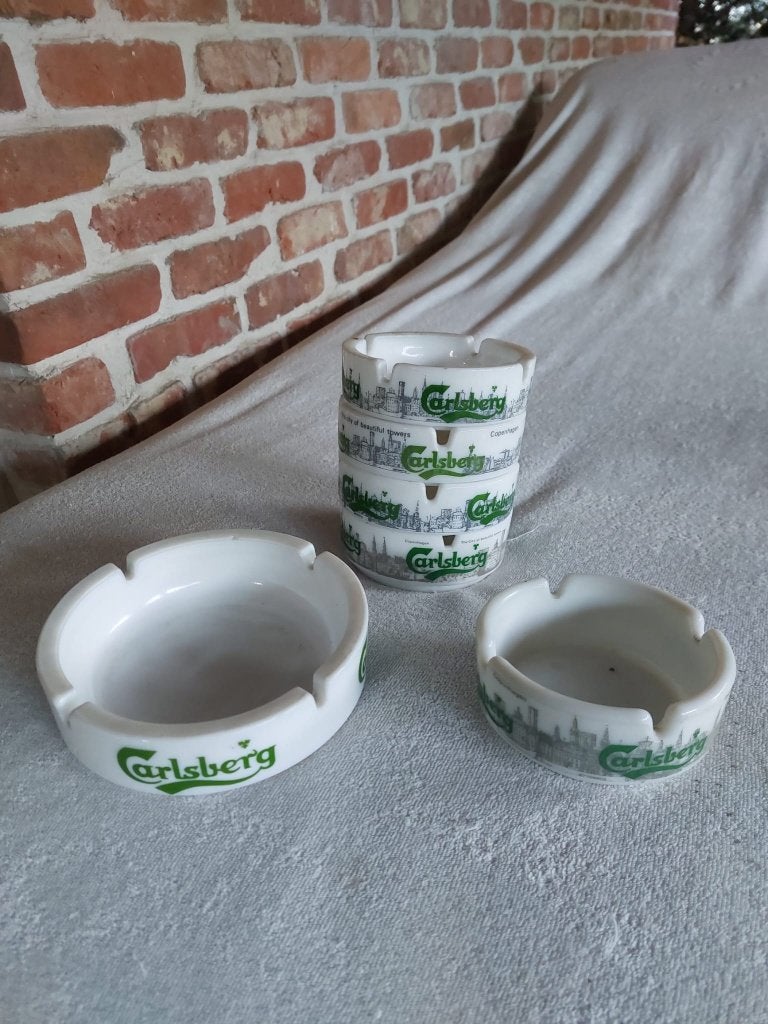 Asbakken Carlsberg, Verzamelen, Biermerken, Ophalen, Gebruikt, Reclamebord, Plaat of Schild, Overige merken