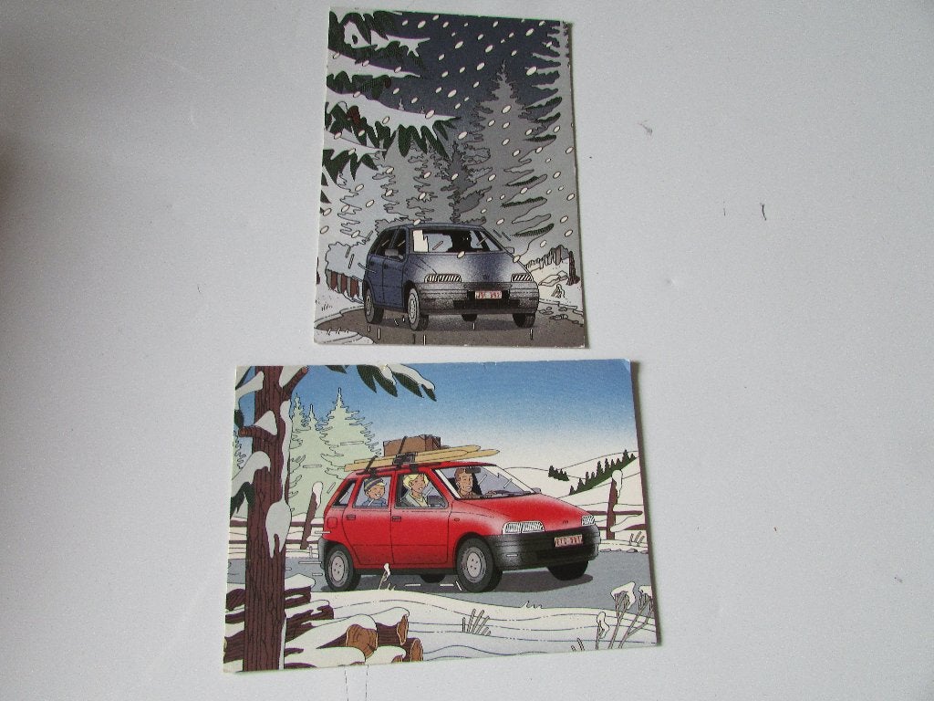 FIAT PUNTO , 2 POSTKAARTEN, Ophalen of Verzenden, 1980 tot heden, Ongelopen, Voertuig