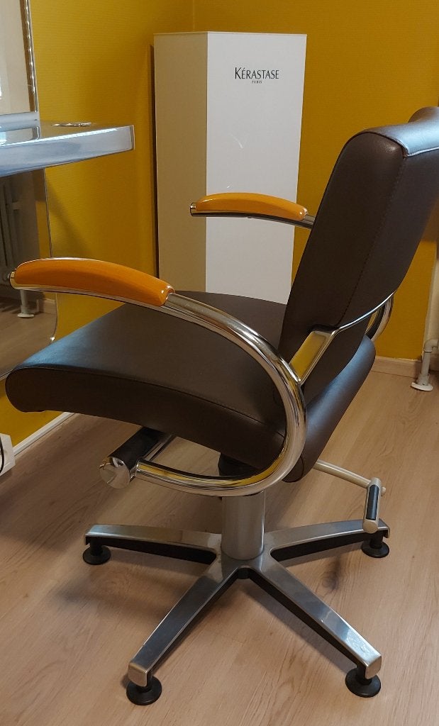 Stoel met pomp, Huis en Inrichting, Ophalen, Kunststof, Bruin, Zo goed als nieuw