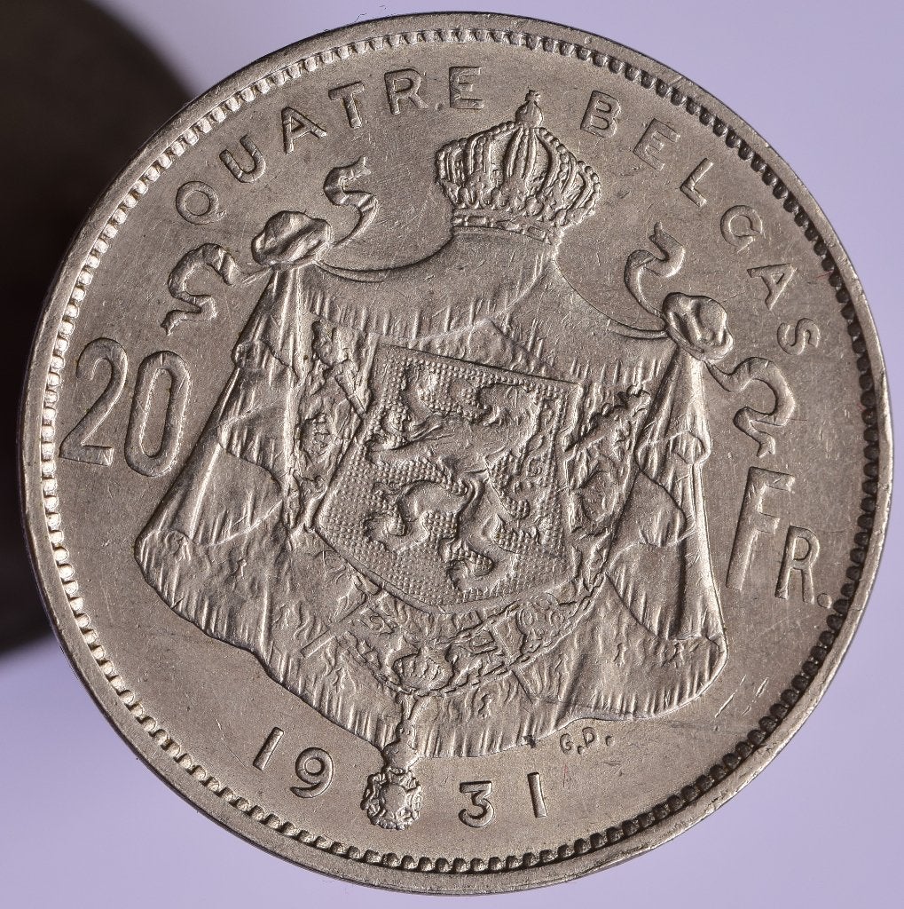 20 francs , 4 belgas 1931 FR pos.A, Envoi, Autre, Monnaie en vrac