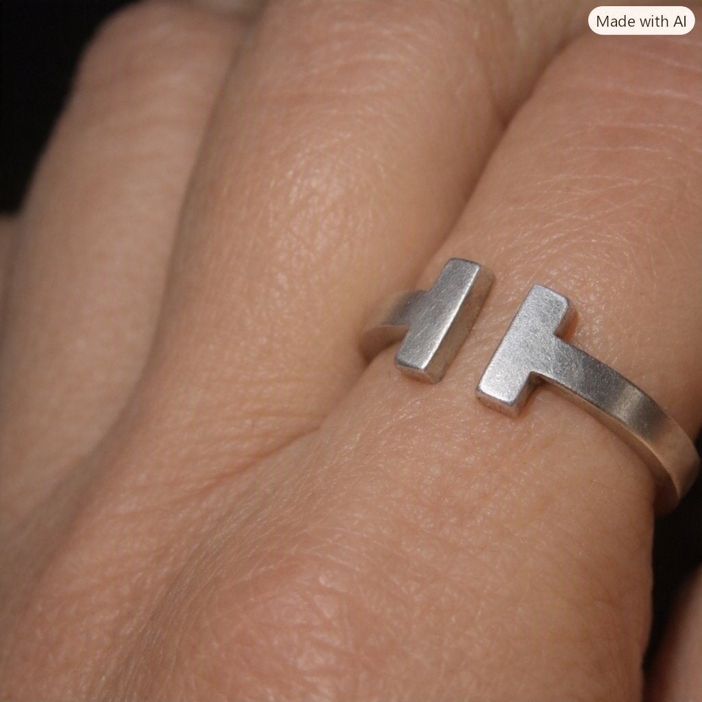 Tiffany & Co. T‑Ring Zilver – Maat 58 – Authentiek Orlando, 18 à 19, Utilisé, Femme, Argent