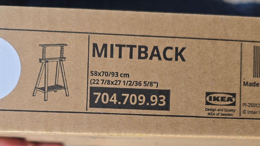 2 Tréteaux pr bureau MITTBACK - IKEA - Blanc - NEUF emballés, Maison & Meubles, Neuf, Enlèvement ou Envoi, IKEA, Réglable en hauteur