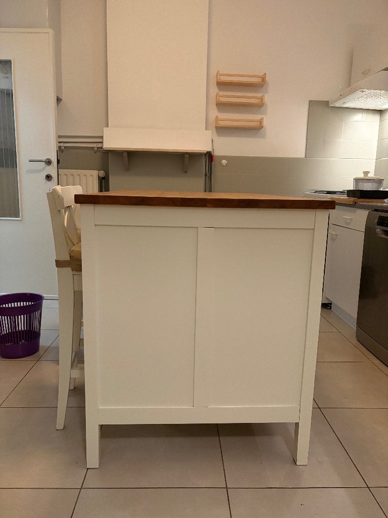Îlot central IKEA TORNVIKEN + 2 Chaises hautes & Coussins, Enlèvement, Comme neuf
