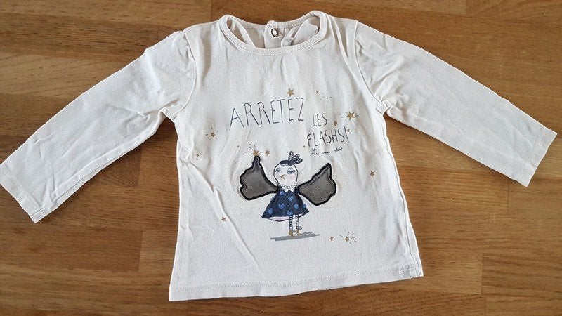 CATIMINI - T-shirt avec oiseau - T.12 mois/74 cm, Catimini, Enlèvement ou Envoi, Utilisé, Chemisette ou Manches longues