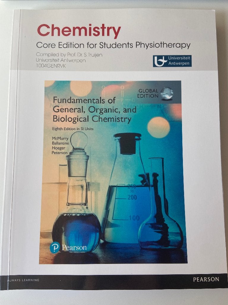 Chemie leerboek voor opleiding kinesitherapie UA, Ophalen of Verzenden, Nieuw, Scheikunde, Pearson