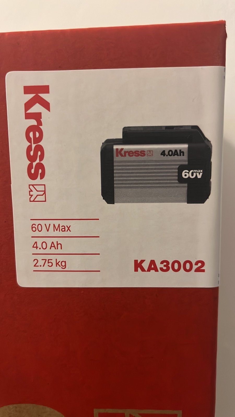 Kress KA3002 60V 4Ah — NIEUW, Doe-het-zelf en Bouw, Ophalen, Zo goed als nieuw